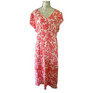 Bloomchic Orange & Off White Floral Maxi Dress Size 18/20